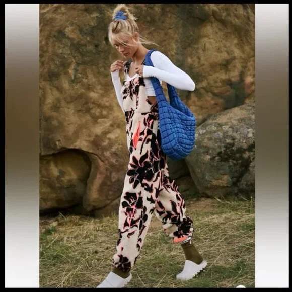 NWT Free People Movement Hit the Slopes Printed Salopette - Picture 2 of 7